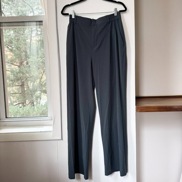 New ALO High Waist Dreamscape Trousers Wide-Leg Pants Anthracite Small - Picture 4 of 12
